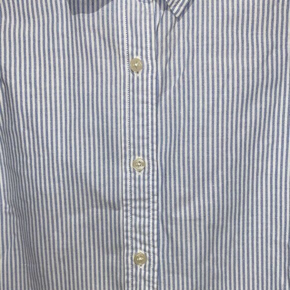 Tommy Hilfiger Women's Blue White Striped Button Front Sleeveless Blouse Medium - Picture 4 of 8